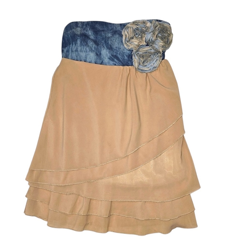 Western Strapless denim sheath Dress